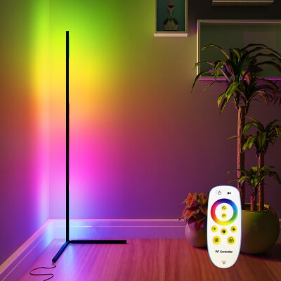Floor Lamp LED Corner Design RGB Lighting Modern Matte Finish