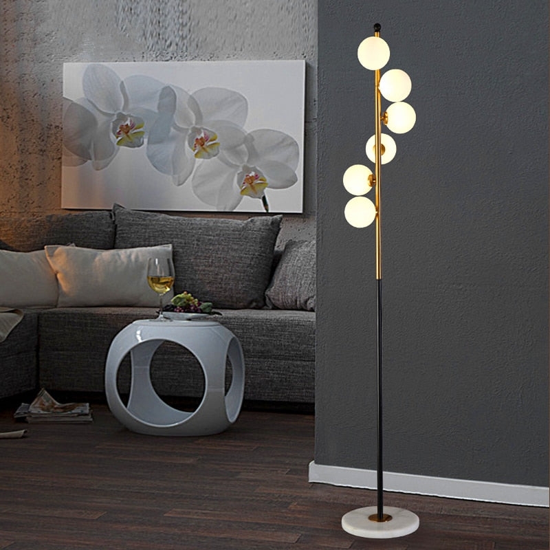 Floor Lamp LED Halo Shade Minimalist Arc White Scandinavian Design