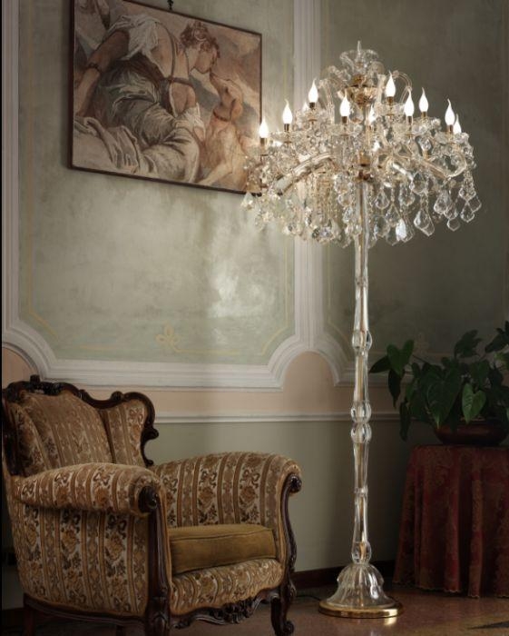 Floor Lamp Maria Theresa Style Candelabra with Asfour Crystals