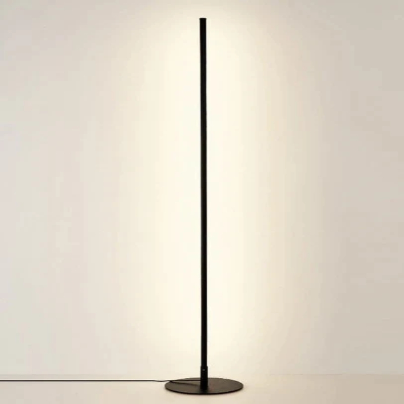 Floor Lamp Matte Black Dual Staggered Vertical Beams LED