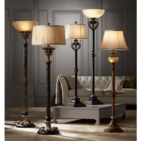 Floor Lamp Matte Black Slender Pole Pull Chain Traditional Nook