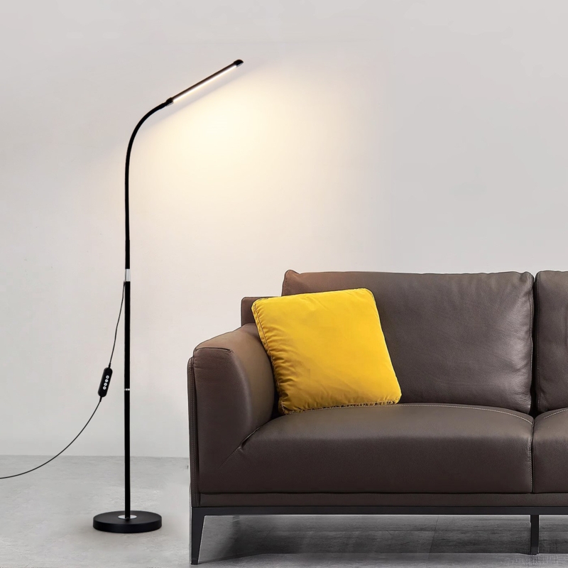 Floor Lamp Minimalist LED Task Linear Head Ultra Slender Metal