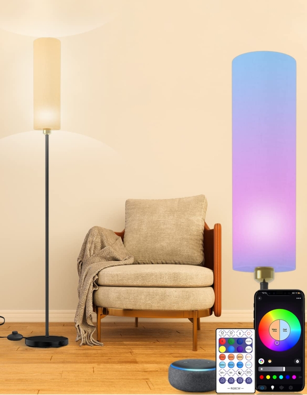 Floor Lamp Minimalist Smart Color Changing LED Slender Pole