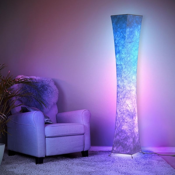 Floor Lamp Modern RGBIC Gradient Square Column Tall Smart Enabled