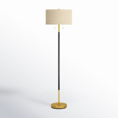 Floor Lamp Multi Pole Base Oversized Drum Shade Industrial