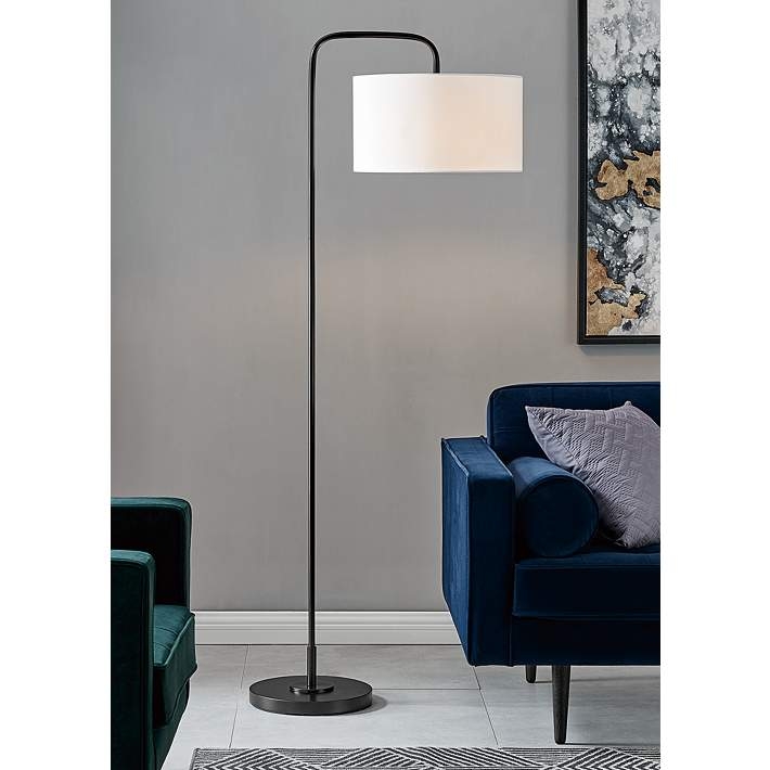 Floor Lamp Offset Arm Slender Silhouette Minimalist Functional