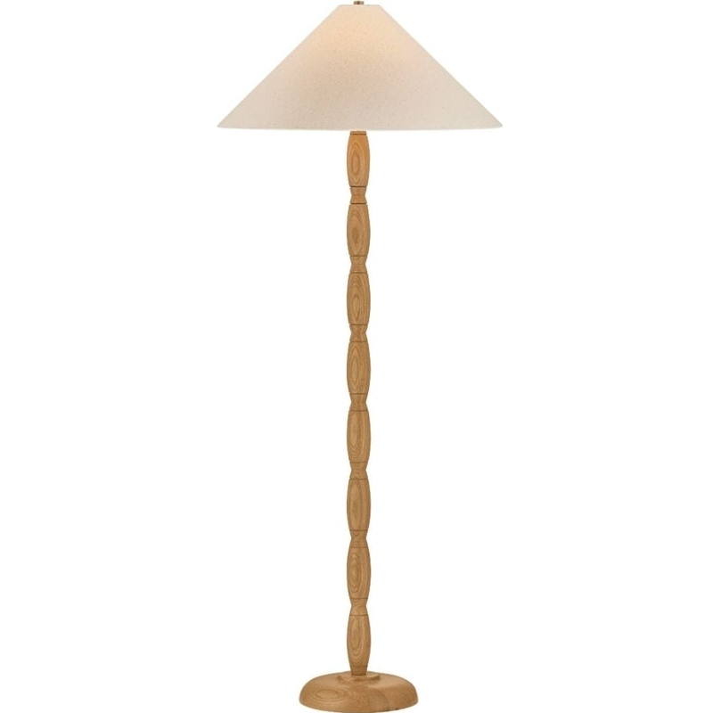 Floor Lamp Patina Brass Finish Tapered Conical Shade