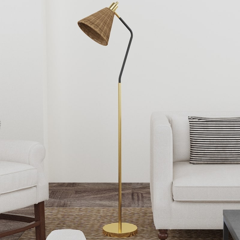Floor Lamp Reading Industrial Style Gold Finish Cone Shade Task