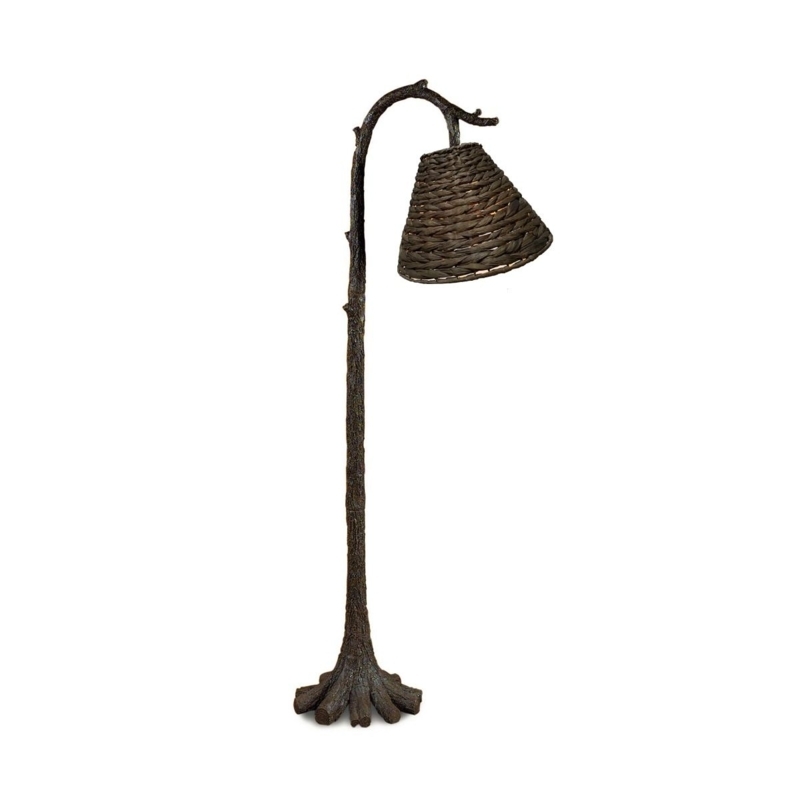Floor Lamp Realistic Bark Texture, Tree Trunk Base Rustic