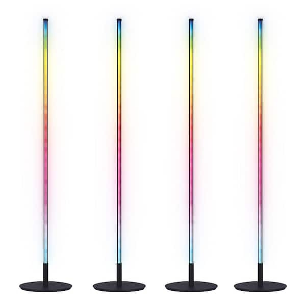 Floor Lamp RGB Smart Home Compatible Ultra Thin Profile Black
