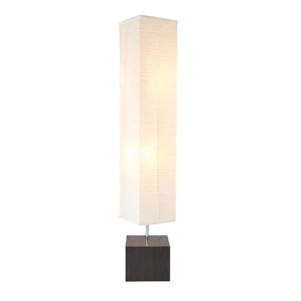 Floor Lamp Rice Paper Shade Dark Bronze Columnar Silhouette