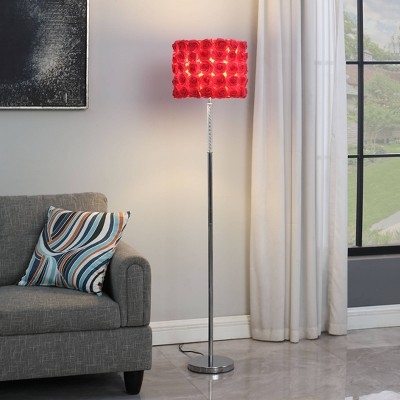 Floor Lamp Rose Shaped Shades Acrylic Five Light Design Glam