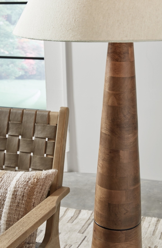Floor Lamp Scandinavian Bundled Wood Base Tri Column Legs