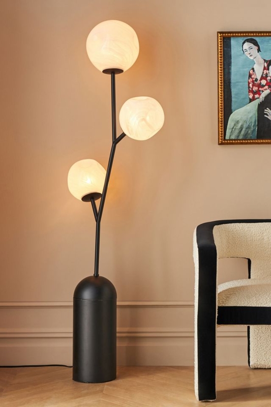 Floor Lamp Sculptural Clustered Design Organic Frosted Glass Globes