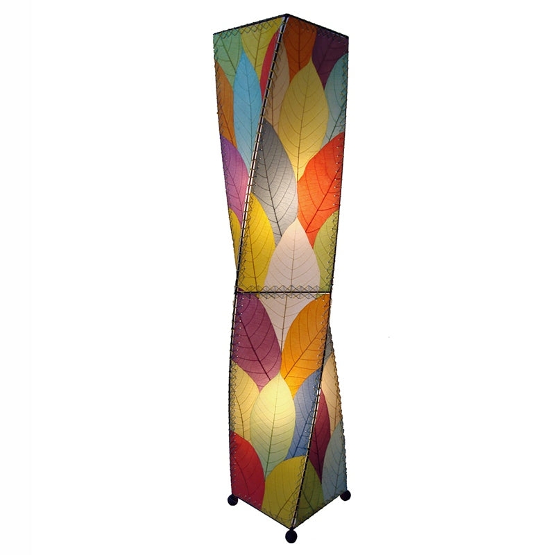 Floor Lamp Sculptural Twisted Silhouette Multicolored Leaf