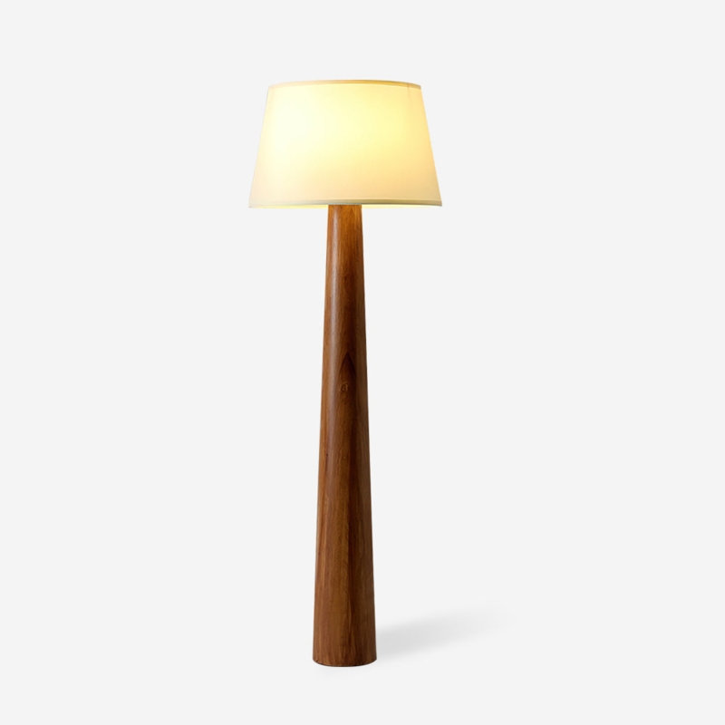 Floor Lamp Sculptural Wood Base Tapered Legs Japandi Organic Modern