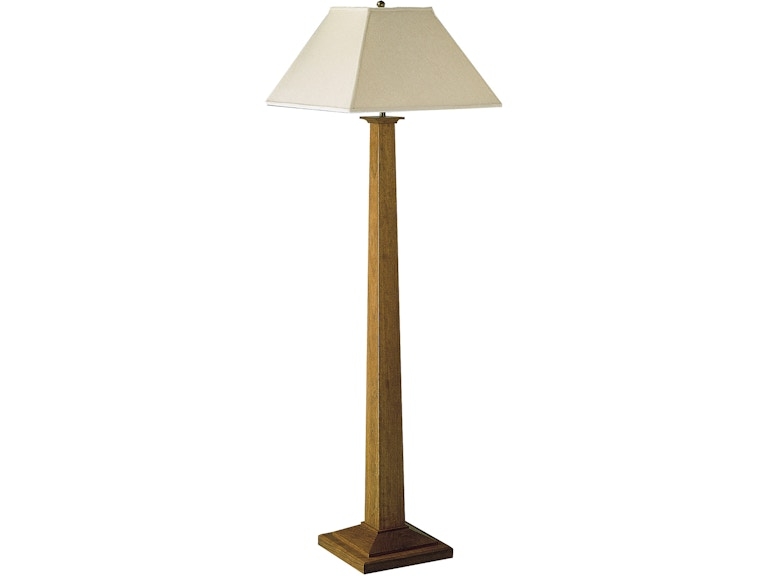 Floor Lamp Slatted Uprights Mission Silhouette Wood Toned Style