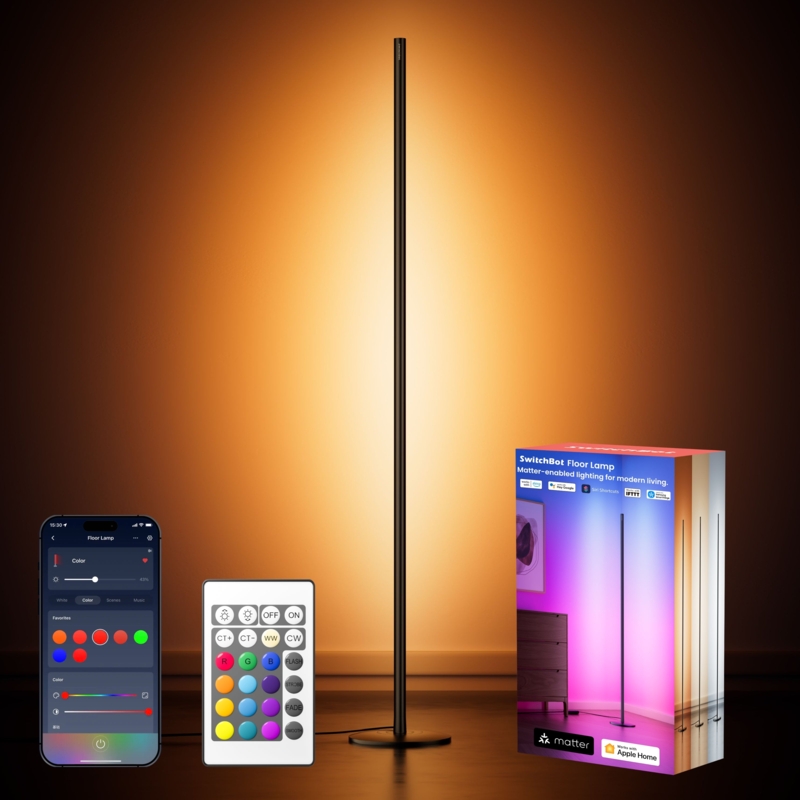 Floor Lamp: Sleek Matte Black Adjustable Cylindrical Head Spotlight