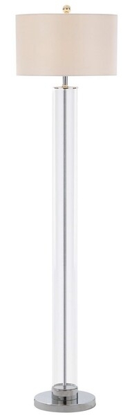 Floor Lamp Slender Black Silhouette Minimalist Drum Shade