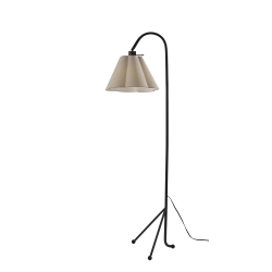 Floor Lamp Slender Metal Pole Tapered Drum Shade Minimalist