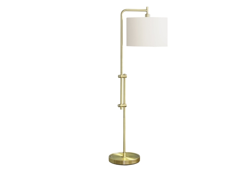 Floor Lamp Slender Stem Gold Metal Reading Light