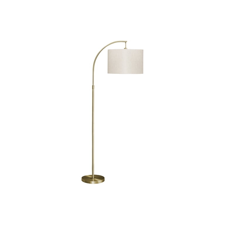 Floor Lamp Slim Profile Metal Fabric Shade Bedroom Lighting