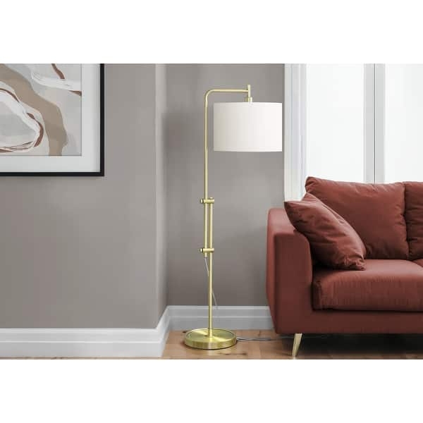 Floor Lamp Spherical Accent Brushed Gold Transitional Reading Nook