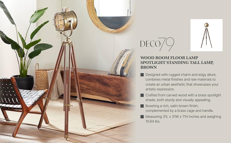 Floor Lamp Spotlight Head Barn Doors Industrial Bronze Tripod Base