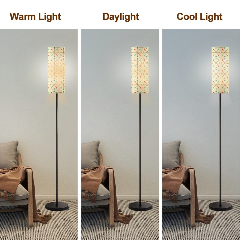 Floor Lamp Starburst Accent Atomic Design Tripod Walnut