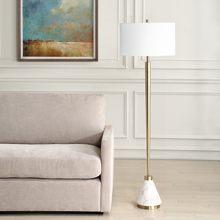 Floor Lamp Tapered Tiered Base Dark Bronze Metal Transitional Style