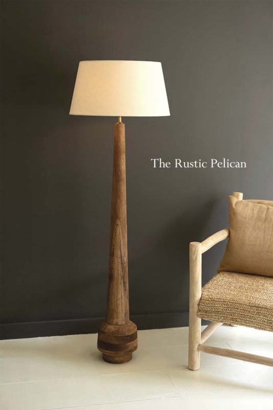 Floor Lamp Tapered Tripod Silhouette with Integrated Accent Shelf