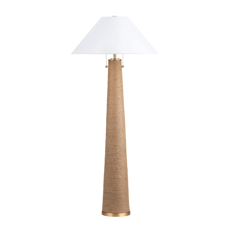 Floor Lamp Thick Rope Wrapped Base Nautical Texture Drum Shade