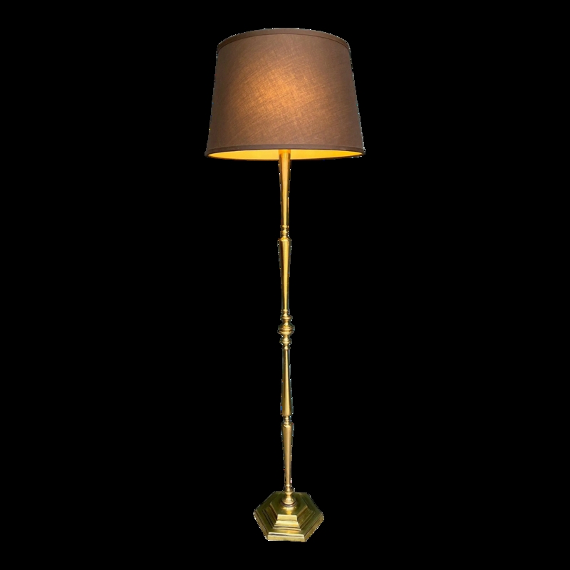 Floor Lamp Three Arm Design Perforated Spherical Shades Vintage