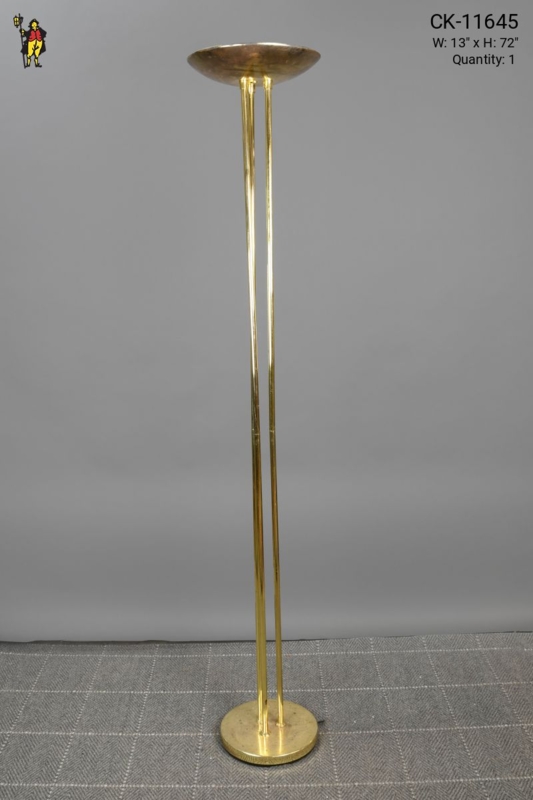 Floor Lamp Torchiere Style Polished Finish Bowl Shade Modern