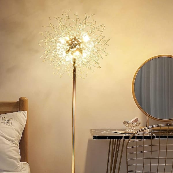 Floor Lamp Tree Silhouette Polished Gold Glam Multi Arm Lighting