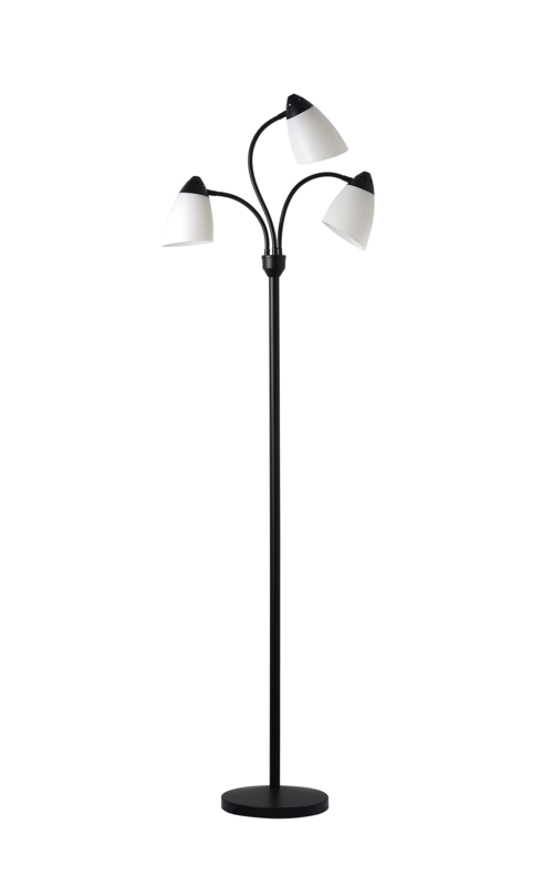 Floor Lamp Tree Style Black and White Adjustable Conical Shades