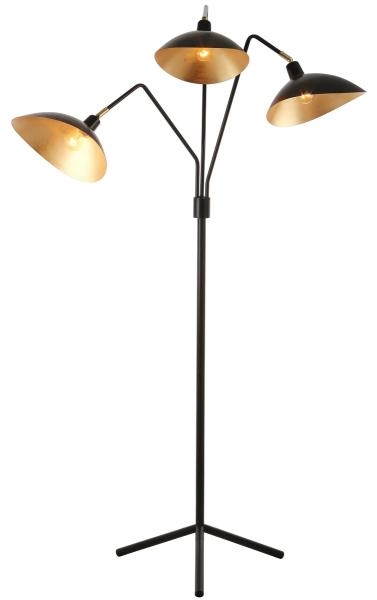 Floor Lamp Tripod Base Matte Black Finish Drum Shade Cozy Reading Corner