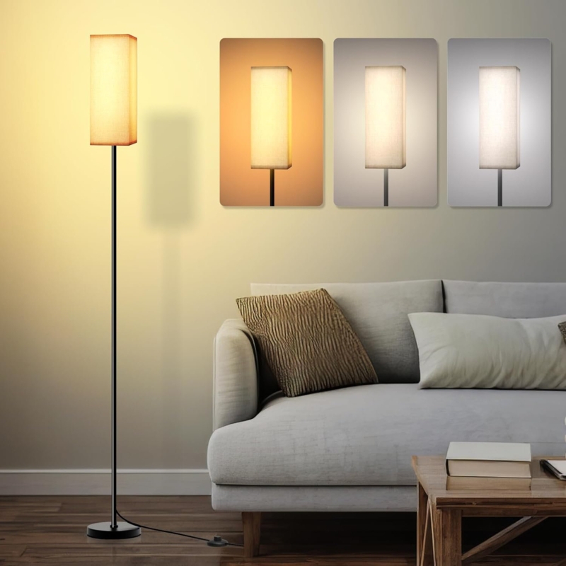 Floor Lamp Ultra Slim Frame Square Head Reading Light