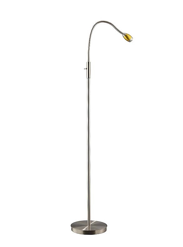 Floor Lamp Ultra-Slim Pole Gold Metallic Finish Focused Beam Head