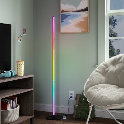 Floor Lamp Wall Washer Magenta Glow Cylindrical Matte Finish
