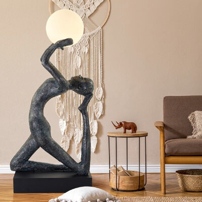 Floor Lamp Wave Shape White Minimalist Sculptural Form Internal Glow