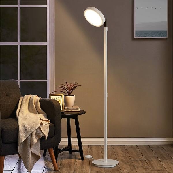 Floor Lamp White Arched Neck Ultra Slim Minimalist Matte Finish