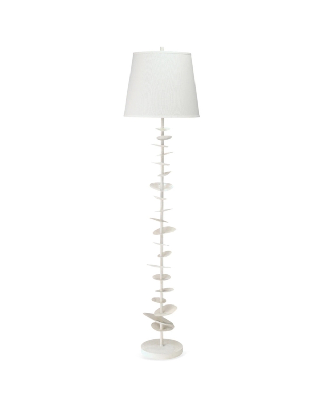 Floor Lamp White Petal Like Shade Sculptural Silhouette Coastal