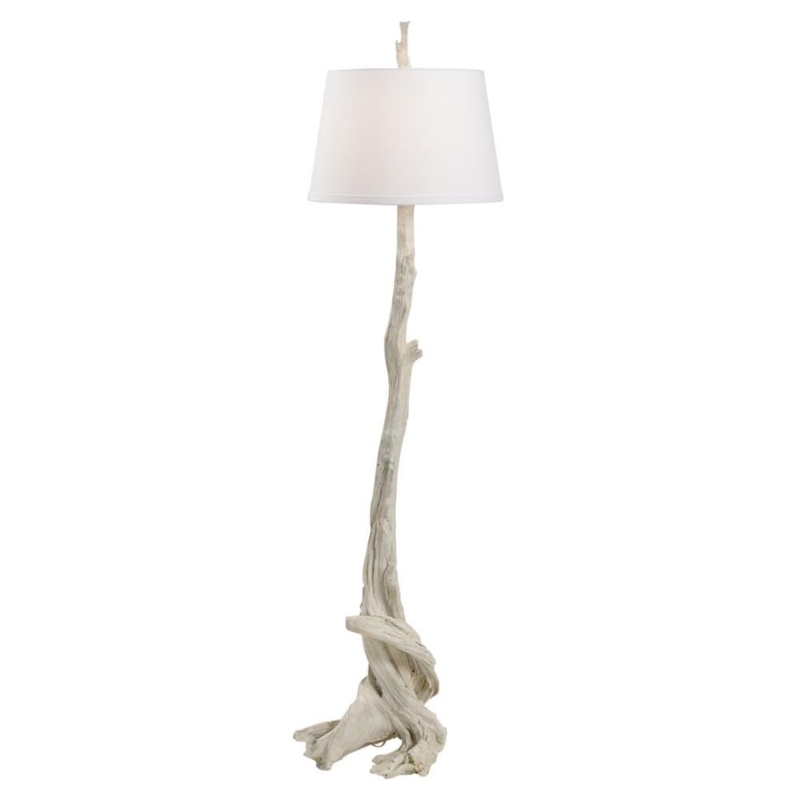 Floor Lamp Whitewashed Branch Like Base Sculptural Organic Decor