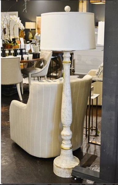 Floor Lamp Whitewashed Tripod Base Coastal Farmhouse Style