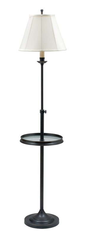 Floor Lamp with Adjustable Height Pole and Oil-Rubbed Bronze Finish