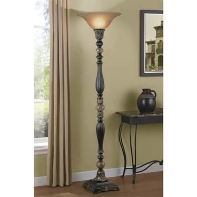 Floor Lamp with Foot Switch Slender Silhouette Matte Black