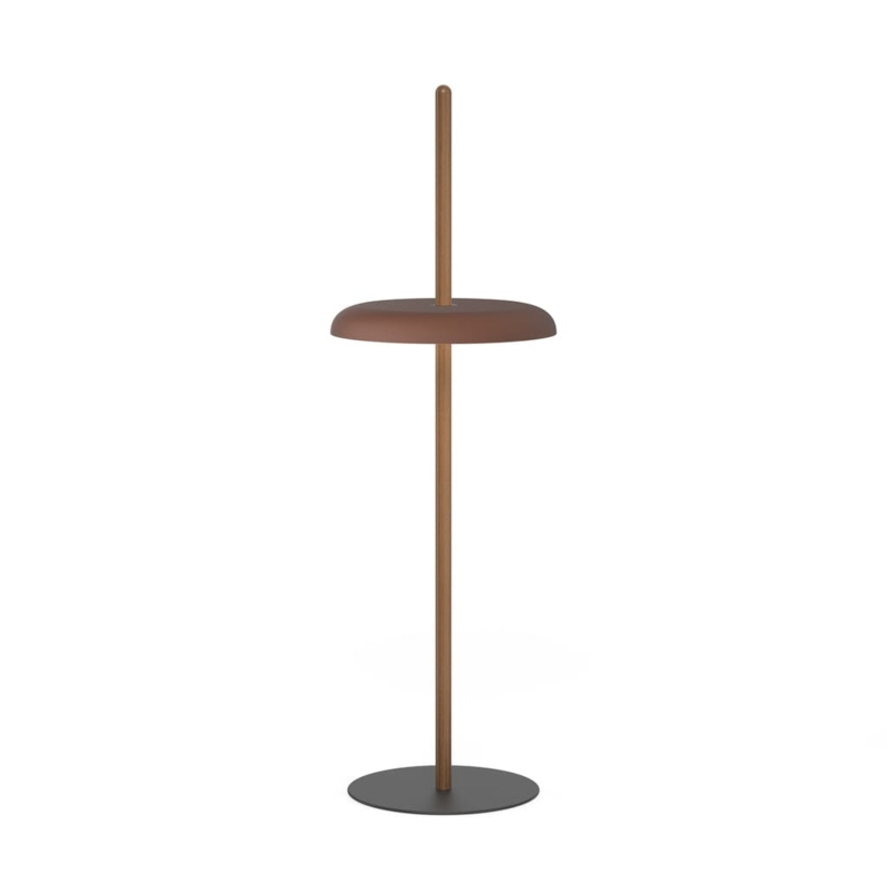 Floor Lamp with Tray | Integrated Shelf, Wood Toned, Minimalist Reading Light