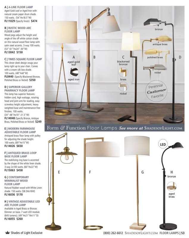 Floor Lamp Wood Arc Stem with Oversized Drum Shade Farmhouse Style