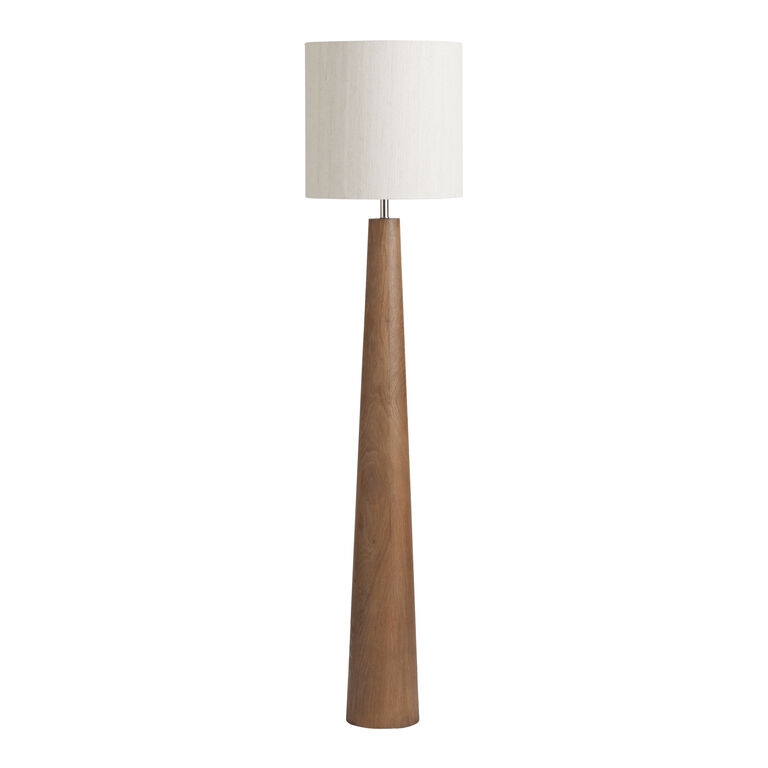 Floor Lamp Woven Jute-Like Shade Tripod Wood Base Bohemian Style
